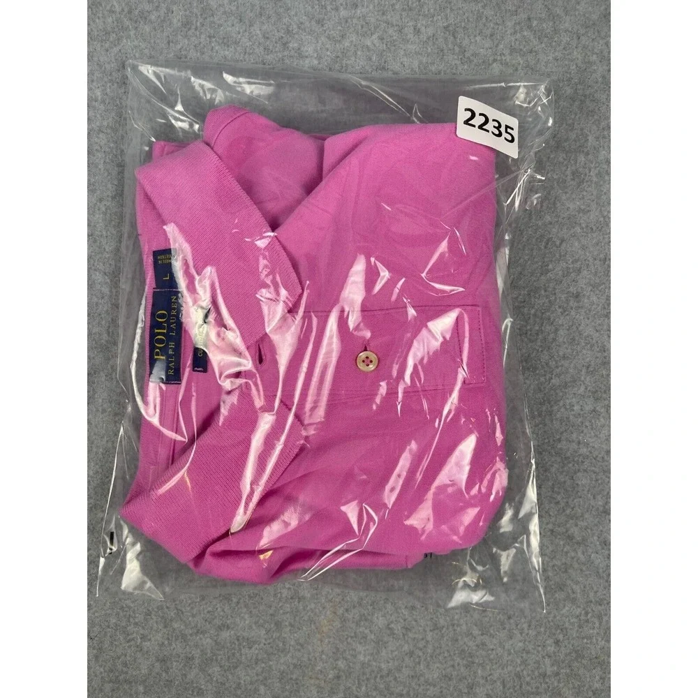 Polo Ralph Lauren Polo Shirt Mens L Pink Green Pony Short Sleeve Preppy‎ Casual